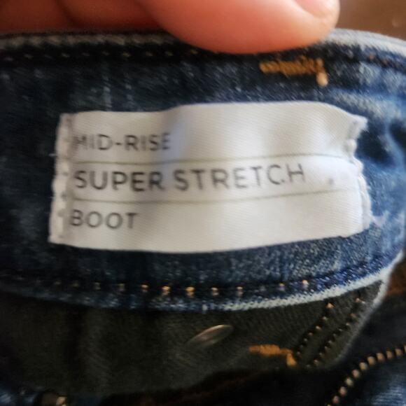 Lane Bryant Jeans Mid Rise Super Stretch Bootcut Women Plus 24R Blue Distressed - Picture 4 of 16